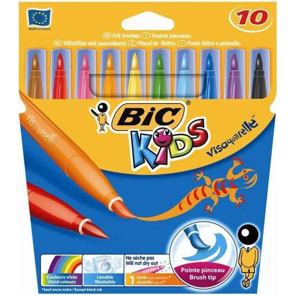 ⁨Flamastry 10kol.VISAQUARELLE 828964 BIC z koń.pędzelkową⁩ w sklepie Wasserman.eu