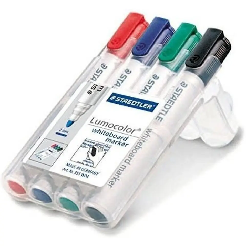 ⁨Marker suchościeralny 351 WP4 4szt w etui STAEDTLER⁩ w sklepie Wasserman.eu