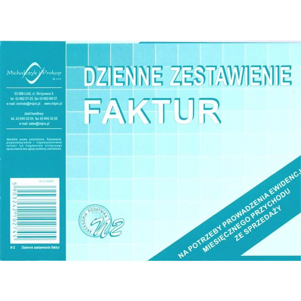 ⁨N02 Dziennik zestawienia faktur A6 Michalczyk i Prokop⁩ w sklepie Wasserman.eu