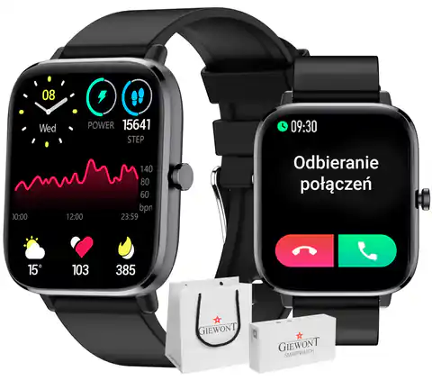 ⁨Smartwatch Giewont Dynamic SmartCall GW230-2 - Carbon/Carbon⁩ w sklepie Wasserman.eu
