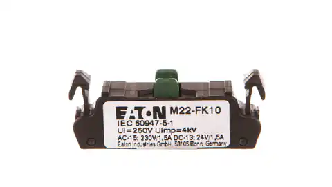 ⁨Styk pomocniczy płaski 1Z montaż czołowy M22-FK10 180792⁩ w sklepie Wasserman.eu