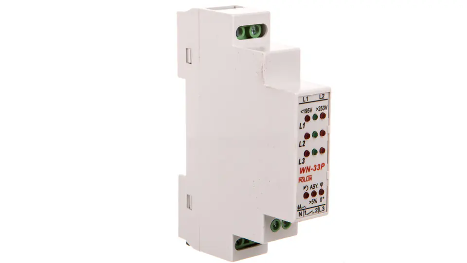 ⁨Pomiarowy wskaźnik napięcia zasilania LED 3x400V ze stykiem 1Z 6A 250V AC WN-33P⁩ w sklepie Wasserman.eu