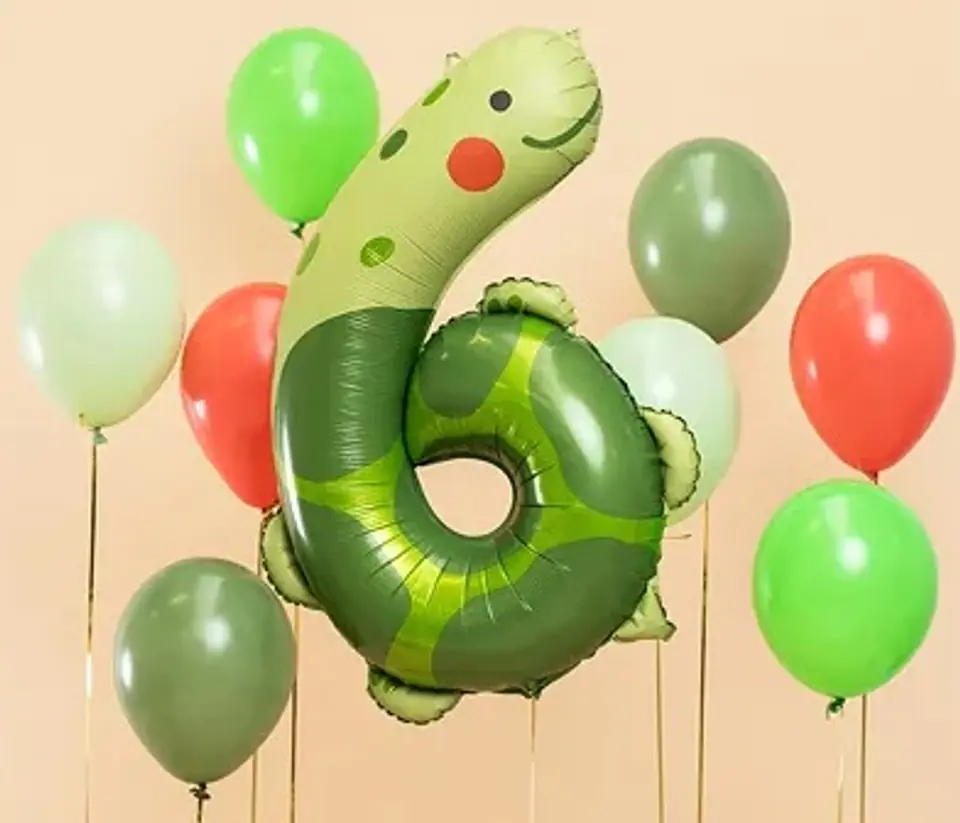 ⁨Balon foliowy urodzinowy cyfra "6" - Żółw 57x86 cm⁩ w sklepie Wasserman.eu