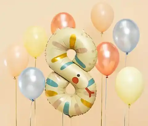 ⁨Balon foliowy urodzinowy cyfra "8" - Wąż 43x72 cm⁩ w sklepie Wasserman.eu
