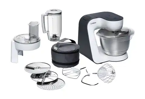 ⁨Bosch MUM52120 Küchenmaschine 700 W 3,9 l Schwarz, Edelstahl, Transparent, Weiß⁩ im Wasserman.eu