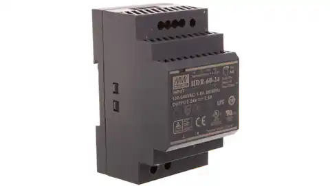 ⁨Switching mode power supply 24V DC 2,5A 60W input. 100-240V AC 1.8A HDR-60-24⁩ at Wasserman.eu