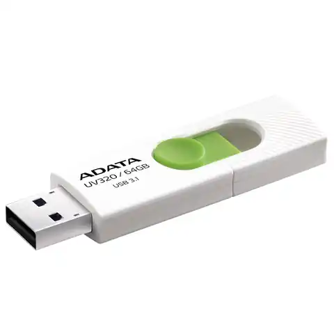 ⁨ADATA FLASHDRIVE UV320 64GB USB3.1 White-Green⁩ w sklepie Wasserman.eu