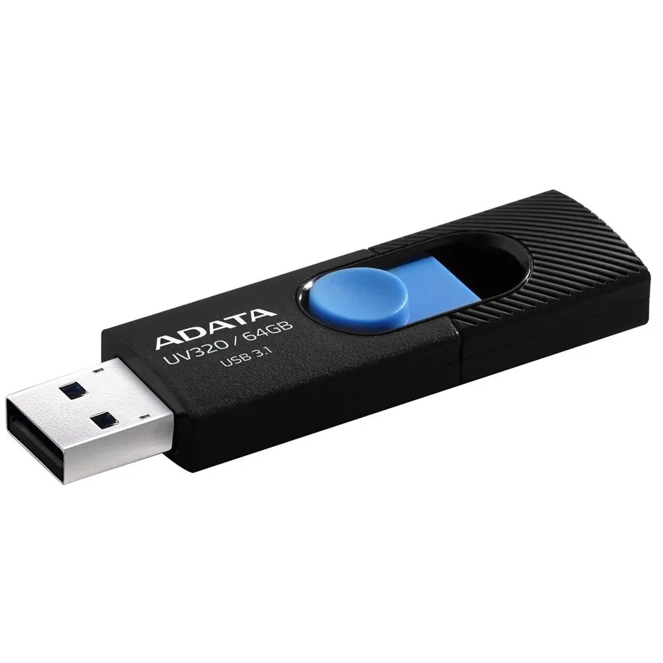 ⁨ADATA UV320 USB flash drive 64 GB USB Type-A 3.2 Gen 1 (3.1 Gen 1) Black, Blue⁩ at Wasserman.eu