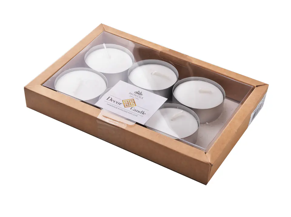 ⁨KOMPLET ŚWIEC TEALIGHT MAX 6 SZT BIAŁE⁩ w sklepie Wasserman.eu