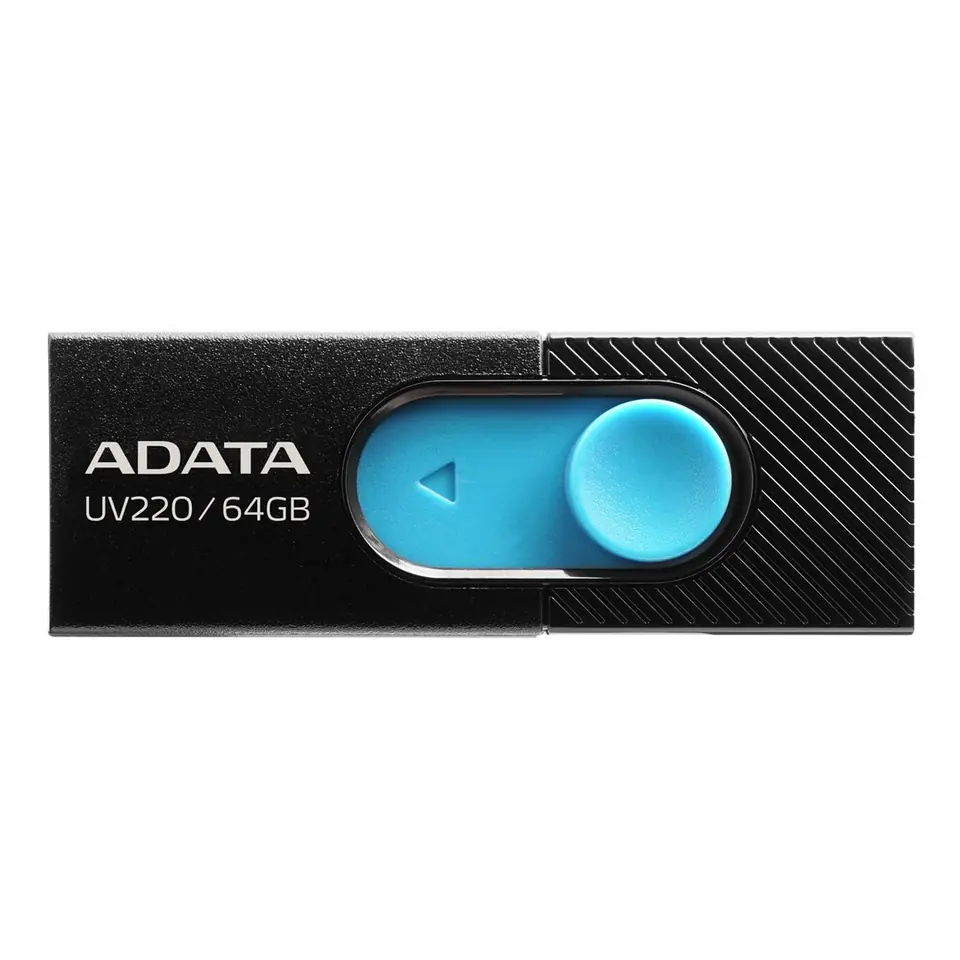 ⁨ADATA UV220 USB flash drive 64 GB USB Type-A 2.0 Black, Blue⁩ at Wasserman.eu