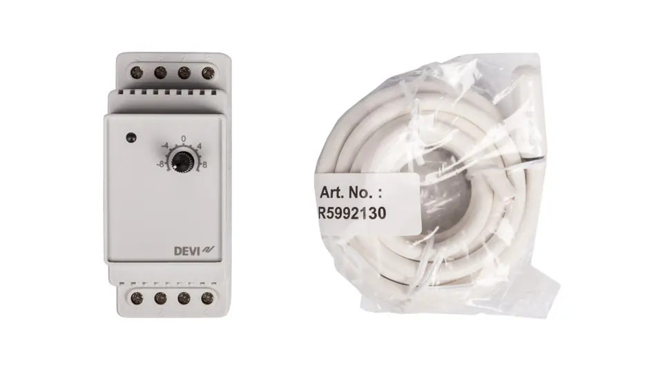 ⁨Termostat DEVIreg 330 230V 16A -10C - +10C biały 140F1070⁩ w sklepie Wasserman.eu