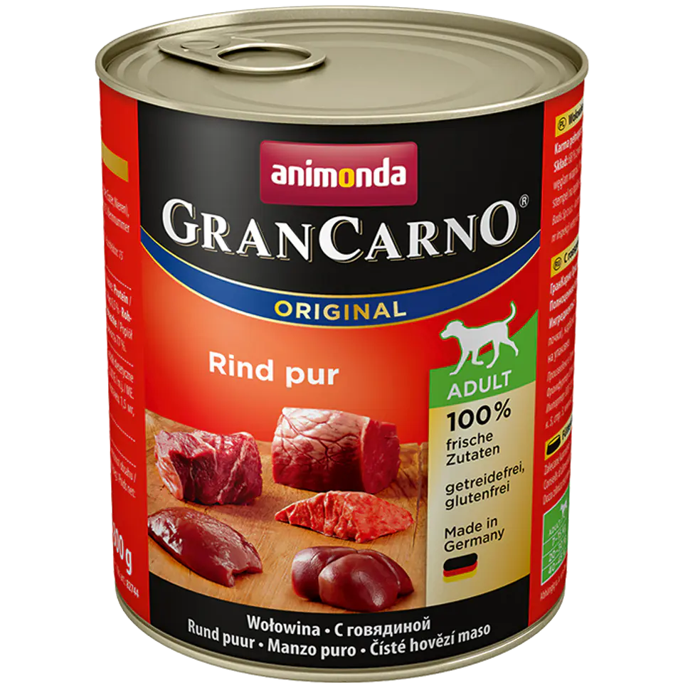 ⁨ANIMONDA GranCarno Orginal Adult puszki czysta wołowina 800 g⁩ w sklepie Wasserman.eu
