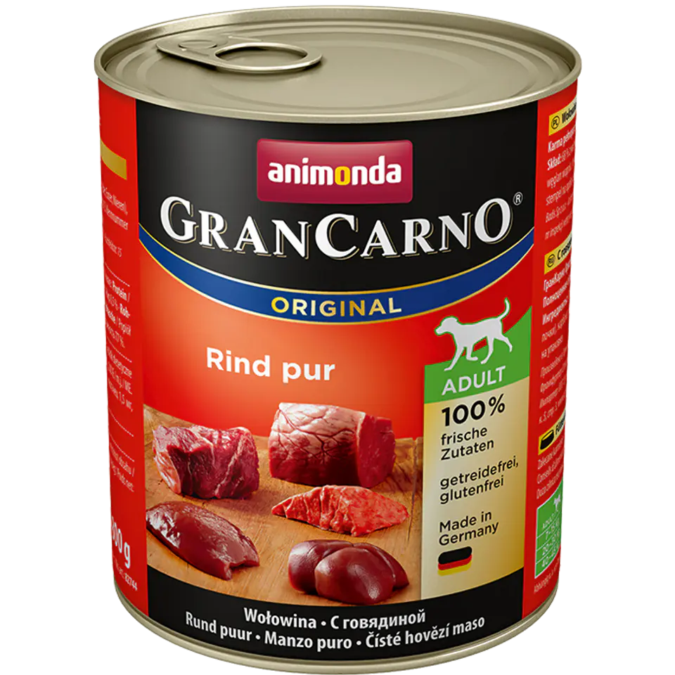 ⁨ANIMONDA GranCarno Original Adult cans pure beef 800 g⁩ at Wasserman.eu