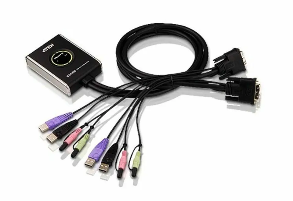 ⁨ATEN 2-Port USB DVI KVM Switch with Audio⁩ at Wasserman.eu