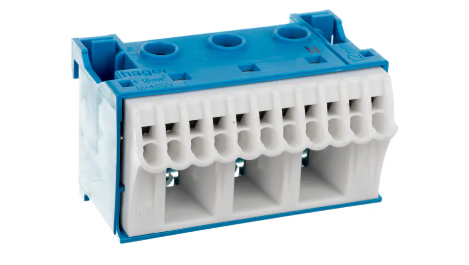 ⁨Block of self-terminals 63A QC blue 14 connections 33x60x34mm KN14N⁩ at Wasserman.eu