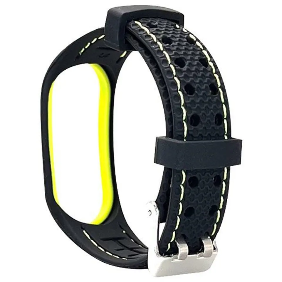 ⁨Beline pasek Sport Mi Band 3/4 czarno-limonkowy black/lime⁩ w sklepie Wasserman.eu