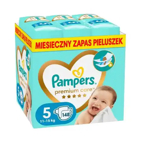 ⁨Pampers Premium Protection Size 5, Nappy x148, 11kg-16kg⁩ at Wasserman.eu