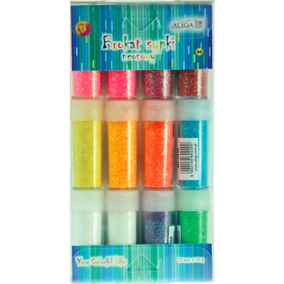 ⁨Brokat neon bio 12 kol x 10g MT-0220 ALIGA⁩ w sklepie Wasserman.eu