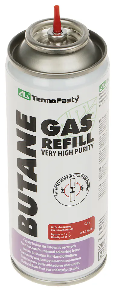 ⁨BUTAN DO LUTOWNIC GAS-REFILL/200 SPRAY 200 ml AG TERMOPASTY⁩ w sklepie Wasserman.eu