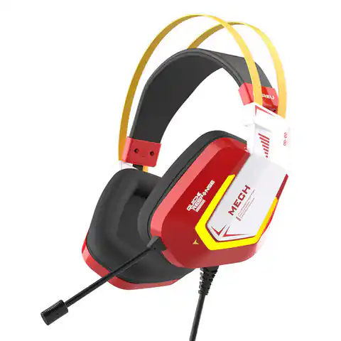 ⁨Słuchawki gamingowe Dareu EH732 USB RGB (czerwone)⁩ w sklepie Wasserman.eu