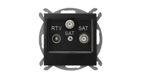 ⁨IMPRESJA Gniazdo RTV-SAT z dwoma wyjściami SAT czarny metalik GPA-Y2S/m/33⁩ w sklepie Wasserman.eu
