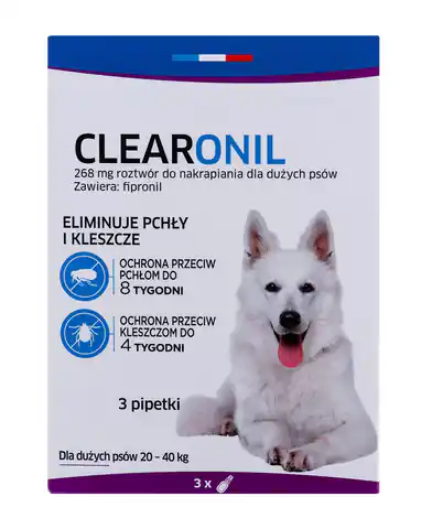 ⁨FRANCODEX Clearonil Large breed (20-40 kg) - Anti-Parasiten-Tropfen für Hunde - 3 x 268 mg⁩ im Wasserman.eu