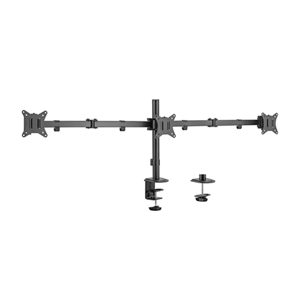 ⁨GEMBIRD BIURKOWE REGULOWANE RAMIĘ/UCHWYT NA 3 MONITORY 17-27, 100X100MM, DO 7KG⁩ w sklepie Wasserman.eu