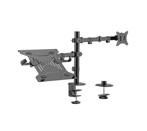 ⁨Gembird MA-DA-03 Adjustable desk mount with monitor arm and notebook tray (rotate, tilt, swivel), 17”-32”, up to 9 kg⁩ at Wasserman.eu
