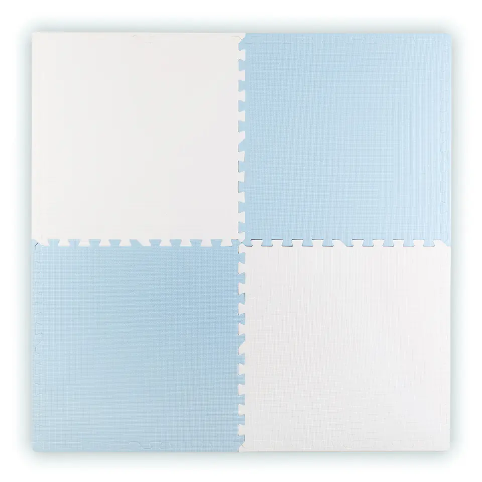 ⁨Duża mata piankowa puzzle Ricokids 60x60 cm 4 szt. niebiesko-biała⁩ w sklepie Wasserman.eu