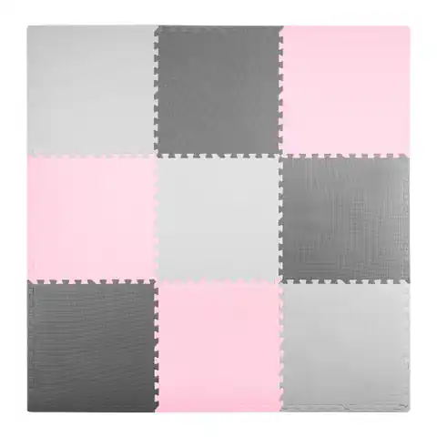 ⁨Mata piankowa puzzle 180x180cm 9 szt. szaro różowa⁩ w sklepie Wasserman.eu