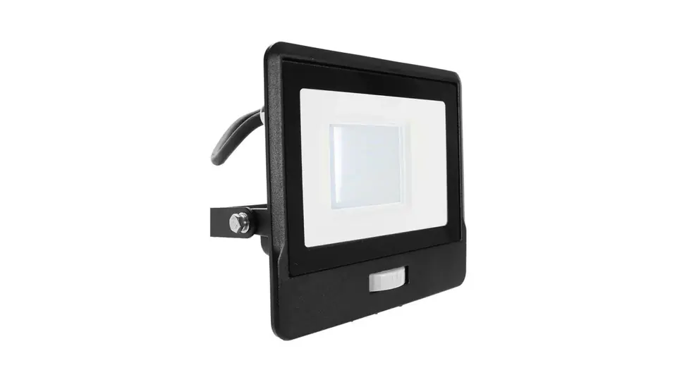 Projektor LED z czujnikiem ruchu 30W 2340lm 4000K Dioda SAMSUNG IP65 Kabel 1m Czarny 5 Lat Gwarancji 20287 w sklepie Wasserman.eu