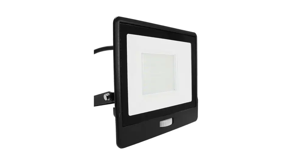 Projektor LED z czujnikiem ruchu 50W 4000lm 4000K Dioda SAMSUNG IP65 Kabel 1m Czarny 5 Lat Gwarancji 20290 w sklepie Wasserman.eu