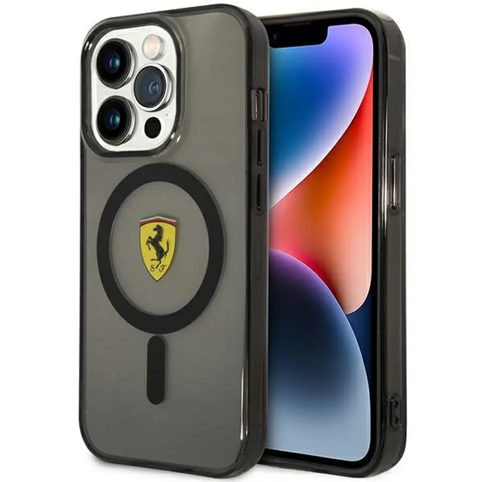 ⁨Ferrari FEHMP14LURKK iPhone 14 Pro 6,1" czarny/black hardcase Translucent Magsafe⁩ w sklepie Wasserman.eu