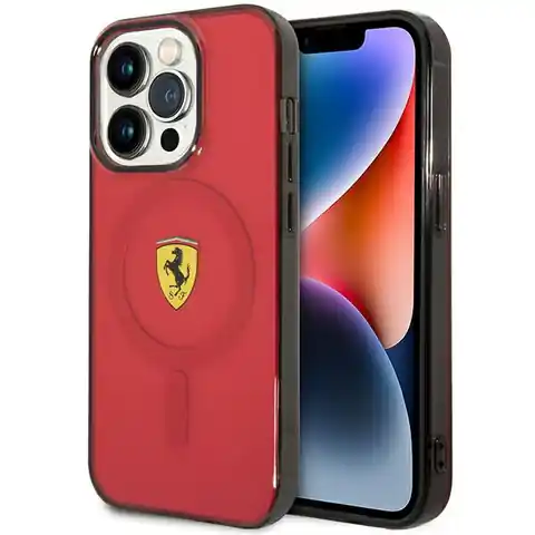 ⁨Ferrari FEHMP14LURKR iPhone 14 Pro 6,1" czerwony/red hardcase Translucent Magsafe⁩ w sklepie Wasserman.eu