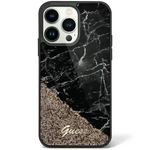 ⁨Guess GUHCP14LLCSGSGK iPhone 14 Pro 6.1" czarny/black hardcase Liquid Glitter Marble⁩ w sklepie Wasserman.eu