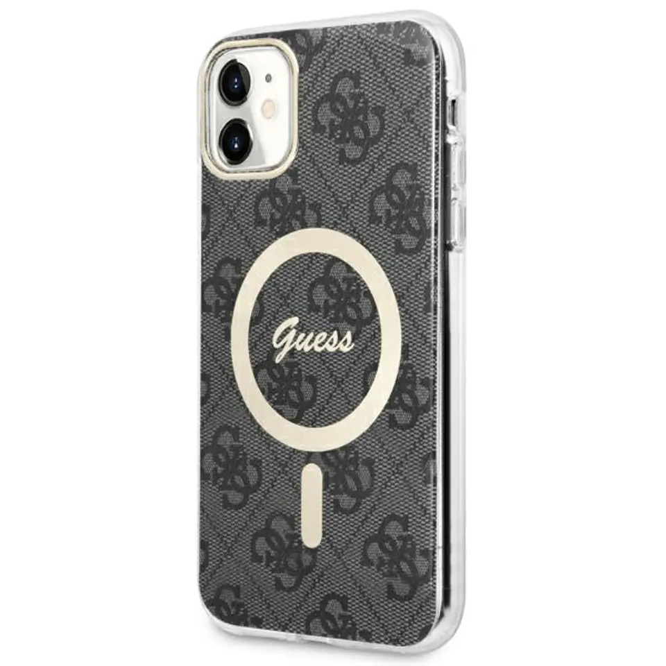 ⁨Guess GUHMN61H4STK iPhone 11 6.1" czarny/black hardcase 4G MagSafe⁩ w sklepie Wasserman.eu