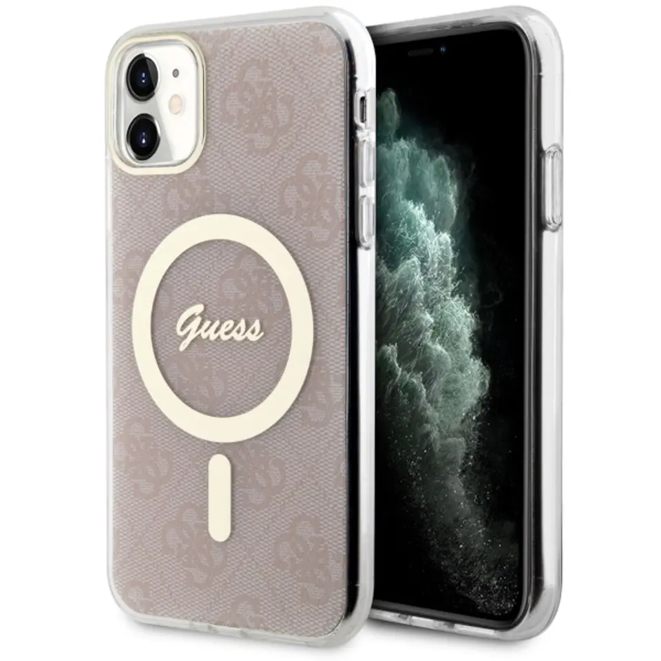 ⁨Guess GUHMN61H4STP iPhone 11 6.1" różowy/pink hardcase 4G MagSafe⁩ w sklepie Wasserman.eu