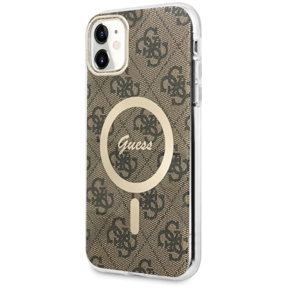 ⁨Guess GUHMN61H4STW iPhone 11 6.1" brązowy/brown hardcase 4G MagSafe⁩ w sklepie Wasserman.eu