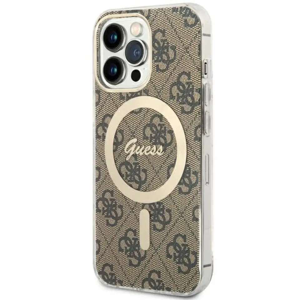 ⁨Guess GUHMP13LH4STW iPhone 13 Pro / 13 6.1" brązowy/brown hardcase 4G MagSafe⁩ w sklepie Wasserman.eu