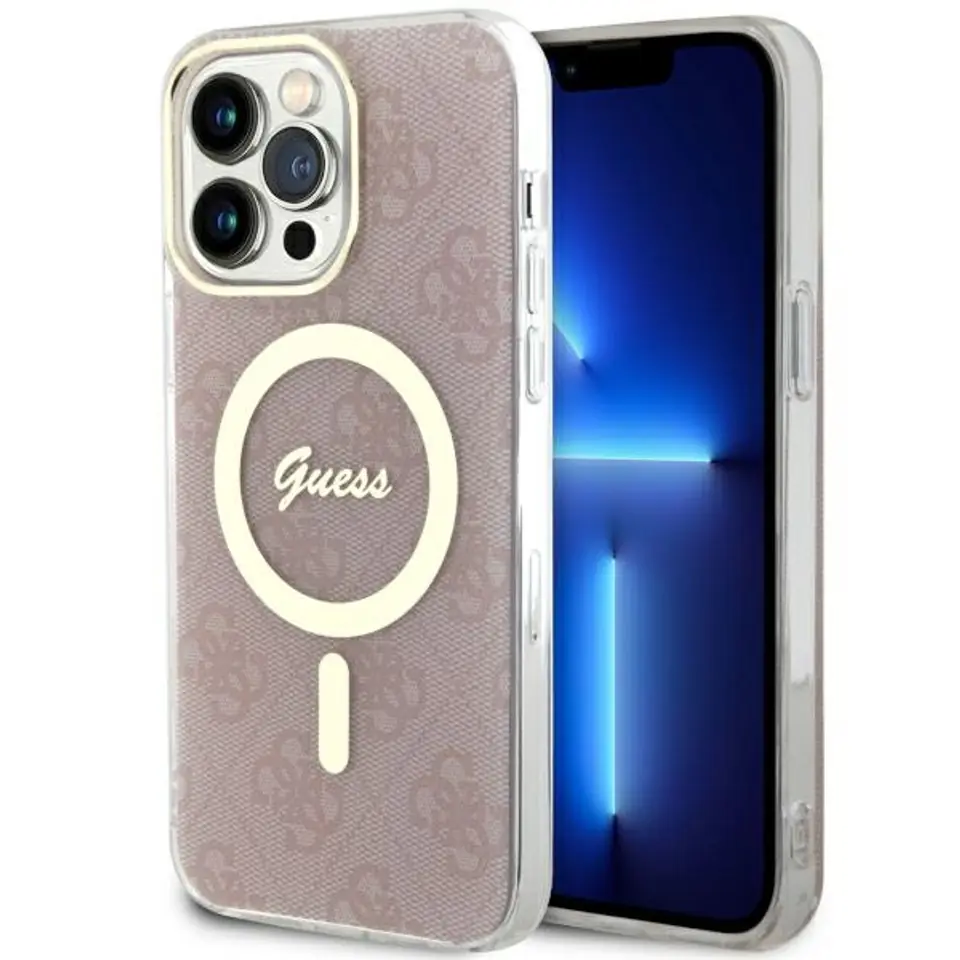 ⁨Guess GUHMP13XH4STP iPhone 13 Pro Max 6.7" różowy/pink hardcase 4G MagSafe⁩ w sklepie Wasserman.eu