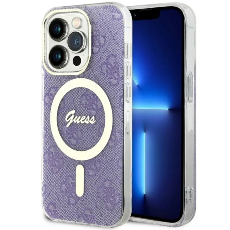 ⁨Guess GUHMP14LH4STU iPhone 14 Pro 6.1" purpurowy/purple hardcase 4G MagSafe⁩ w sklepie Wasserman.eu