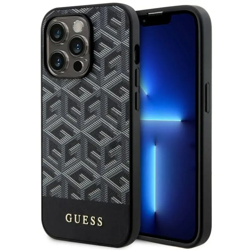 ⁨Guess GUHMP14LHGCFSEK iPhone 14 Pro 6.1" czarny/black hardcase GCube Stripes MagSafe⁩ w sklepie Wasserman.eu