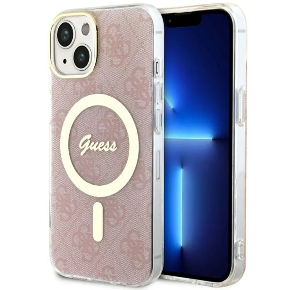 ⁨Guess GUHMP14MH4STP iPhone 14 Plus 6.7" różowy/pink hardcase 4G MagSafe⁩ w sklepie Wasserman.eu