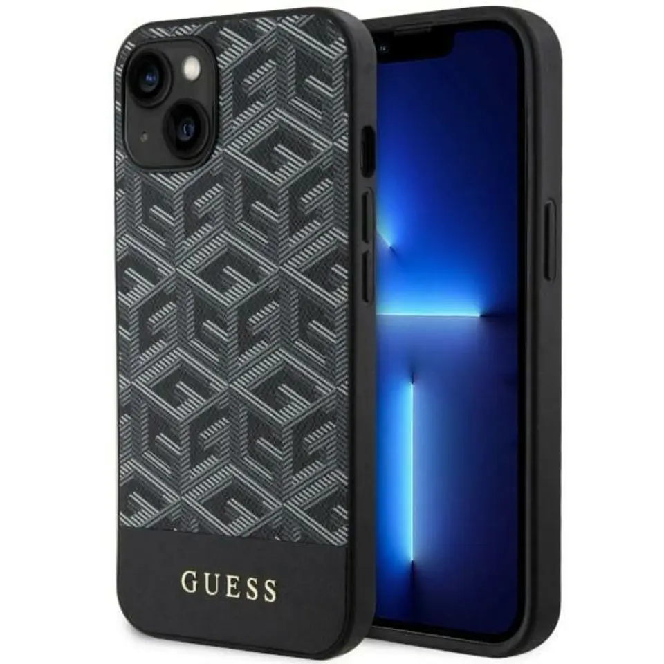 ⁨Guess GUHMP14MHGCFSEK iPhone 14 Plus 6.7" czarny/black hardcase GCube Stripes MagSafe⁩ w sklepie Wasserman.eu