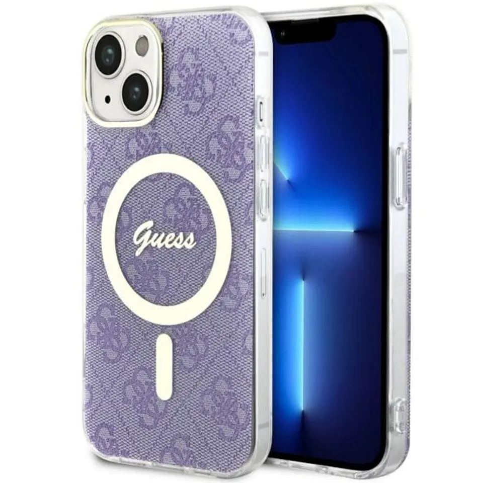 ⁨Guess GUHMP14SH4STU iPhone 14 6.1" purpurowy/purple hardcase 4G MagSafe⁩ w sklepie Wasserman.eu