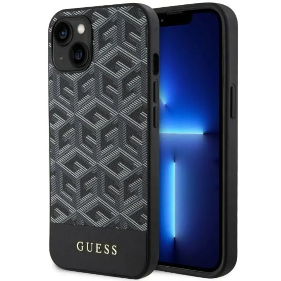 ⁨Guess GUHMP14SHGCFSEK iPhone 14 6.1" czarny/black hardcase GCube Stripes MagSafe⁩ w sklepie Wasserman.eu