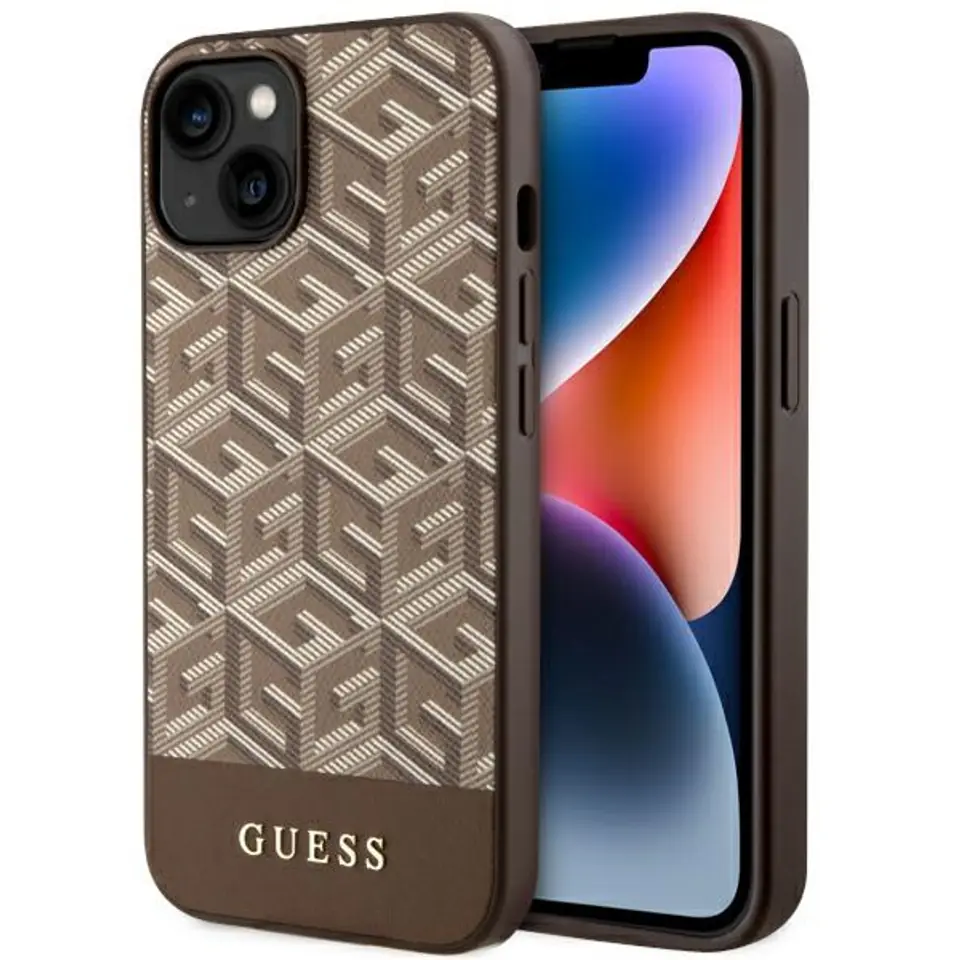 ⁨Guess GUHMP14SHGCFSEW iPhone 14 6.1" brązowy/brown hardcase GCube Stripes MagSafe⁩ w sklepie Wasserman.eu