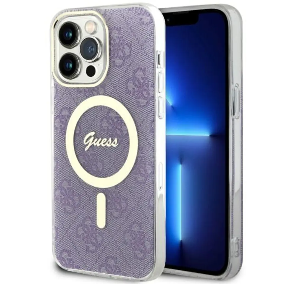 ⁨Guess GUHMP14XH4STU iPhone 14 Pro Max 6.7" purpurowy/purple hardcase 4G MagSafe⁩ w sklepie Wasserman.eu