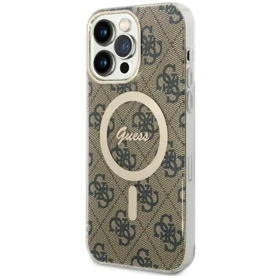 ⁨Guess GUHMP14XH4STW iPhone 14 Pro Max 6.7" brązowy/brown hardcase 4G MagSafe⁩ w sklepie Wasserman.eu