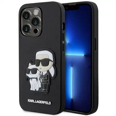 ⁨Karl Lagerfeld KLHCP14XSANKCPK iPhone 14 Pro Max 6.7" hardcase czarny/black Saffiano Karl & Choupette⁩ w sklepie Wasserman.eu